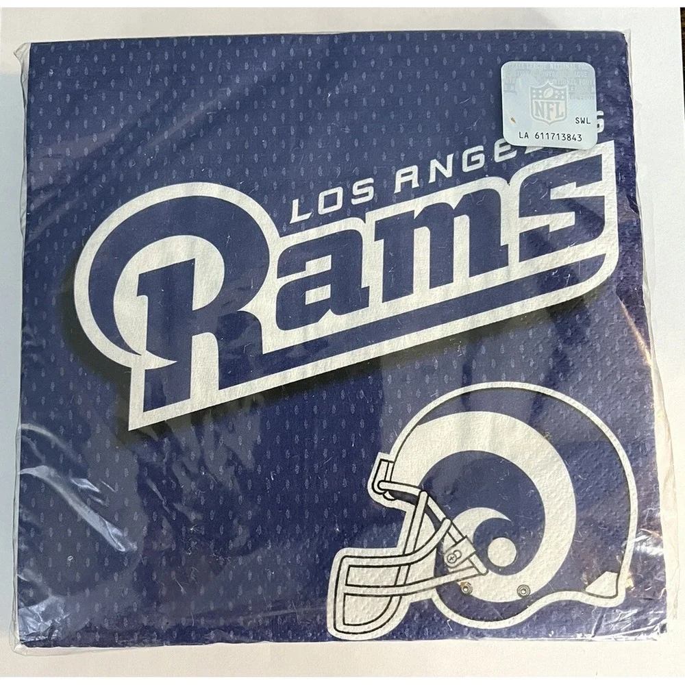 Vintage LA Rams Luncheon Napkins NFL Football Party Un-Opened Pack of 36 2ply
